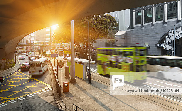 China Zentral Hong Kong Verkehr am Morgen