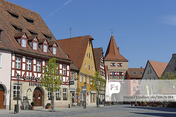 Germany  Bavaria  Middle Franconia  Lauf an der Pegnitz  Marketplace with Hersbruck Gate
