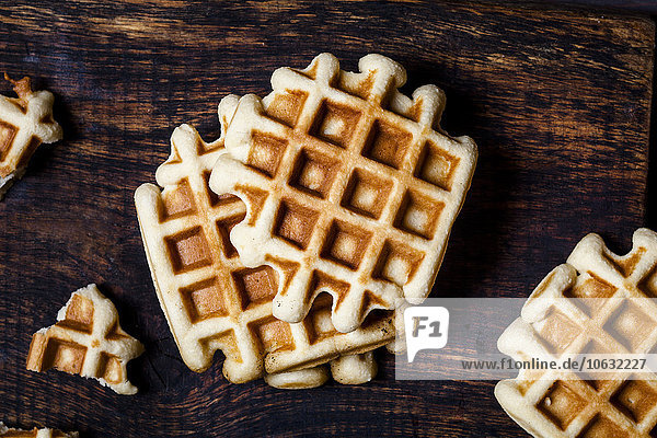 Anordnung,Aufsicht,Backware,Belgische Waffeln,braun,Draufsicht