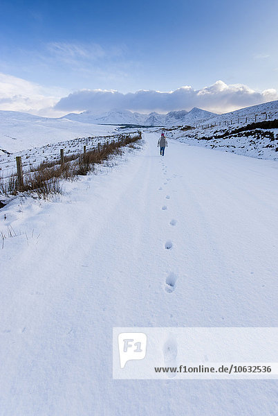 Great Britain  Scotland  Isle of Skye  Footprints in snow
