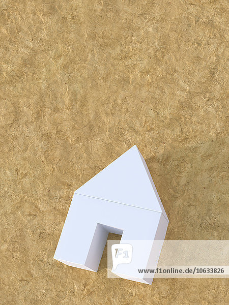 3d Illustration,  weißes Haus am Sandstrand