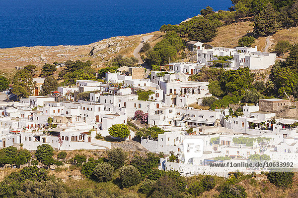 Griechenland  Ägäische Inseln  Rhodos  Lindos  weiße Häuser