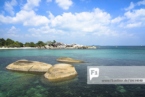 Indonesia  Belitung  Tanjung Tinggi  granitic rocks at beach