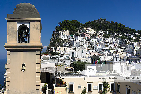 Italy  Capri  historic old town  bell tower