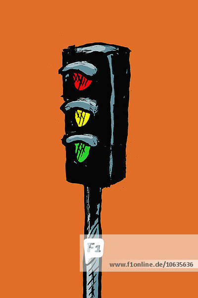 Darstellung des Straßensignals vor orangem Hintergrund