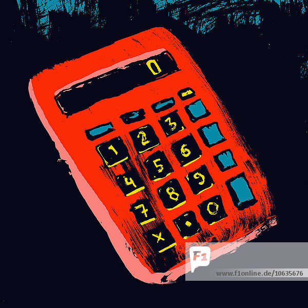 Abbildung des roten Rechners vor schwarzem Hintergrund