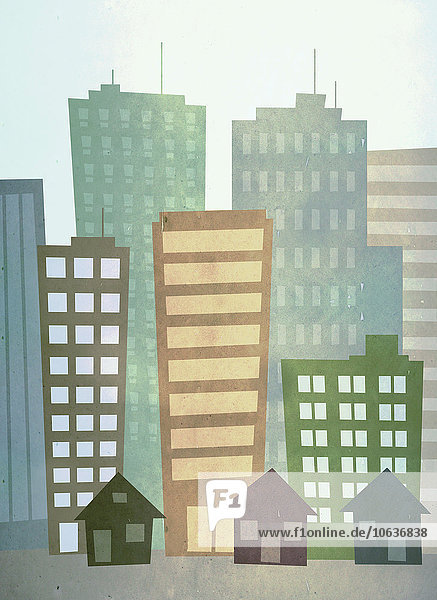 Illustration von Stadtgebäuden