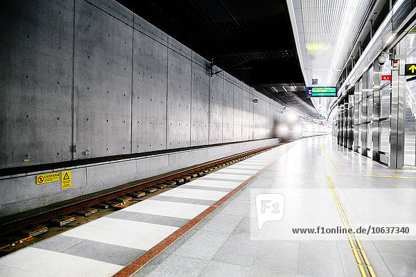 Train arriving at platform