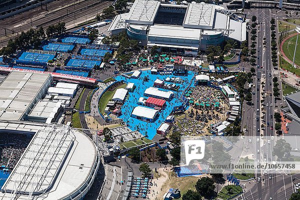 offen Ansicht Luftbild Fernsehantenne Australien australisch Melbourne Tennis