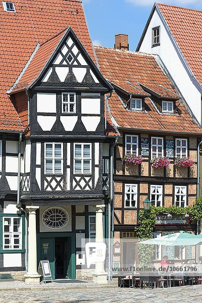 Fachwerkhäuser  UNESCO Weltkulturerbe  Quedlinburg  Harz  Sachsen-Anhalt  Deutschland  Europa