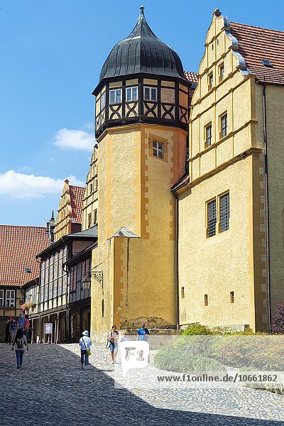 Schloss auf dem Schlossberg  UNESCO Weltkulturerbe  Quedlinburg  Harz  Sachsen-Anhalt  Deutschland  Europa
