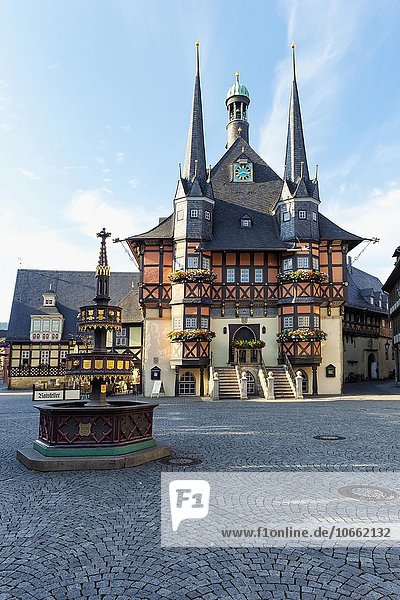 Rathaus  Wernigerode  Harz  Sachsen-Anhalt  Deutschland  Europa