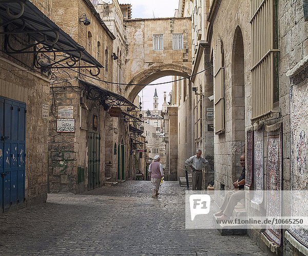 Ecce-Homo-Bogen in der Via Dolorosa  muslimisches Viertel der Altstadt  Jerusalem  Israel  Asien