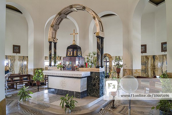 Kirche der Seligpreisungen  Architekt Antonio Barluzzi  Stätte der Bergpredigt Jesu  Berg der Seligpreisungen  See Genezareth  Israel  Asien
