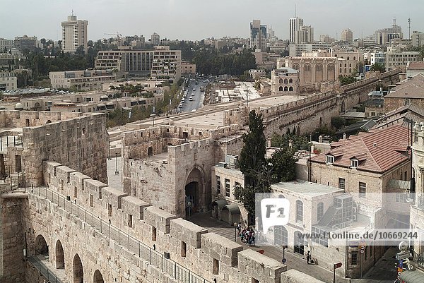 Jaffator und Stadtmauer  Davidszitadelle  Altstadt  Jerusalem  Israel  Asien