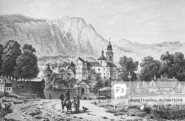 Historische Stadtansicht  Lithografie  Solothurn um 1850  Schweiz  Europa
