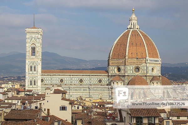 Dom Santa Maria del Fiore  Blick über die Dächer von Florenz  Florenz  Toskana  Italien  Europa