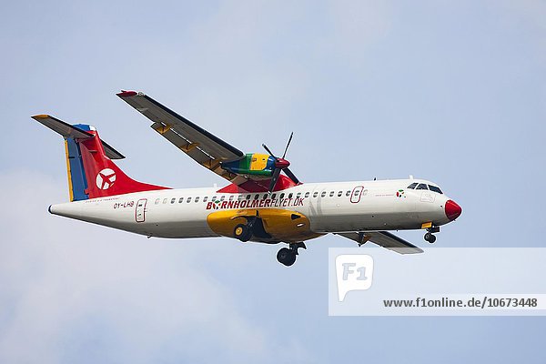 Passagierflugzeug von Bornholmerflyet  Danish Air Transport  im Flug