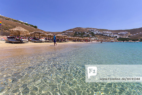 Griechenland  Kykladeninseln  Insel Mykonos  Strand Elia