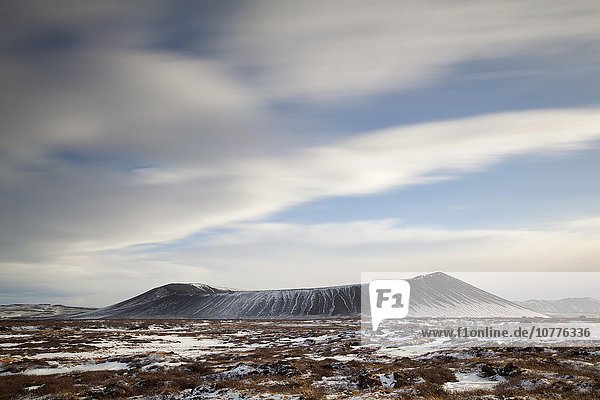 Ehemaliger Vulkan Hverfjall im Winter  Vulkankrater  Reykjahlid  Nordisland  Island  Europa