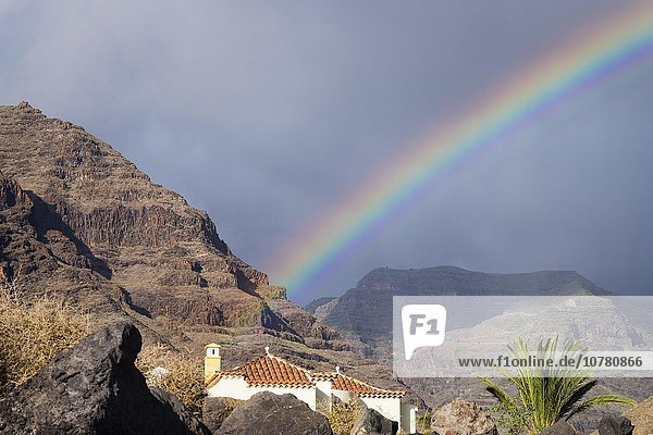 Regenbogen  La Puntilla  Valle Gran Rey  La Gomera  Kanarische Inseln  Kanaren  Spanien  Europa