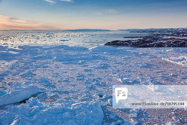 Eisscholle, Luftbild, Diskobucht, Disko-Bucht, Grönland, Ilulissat
