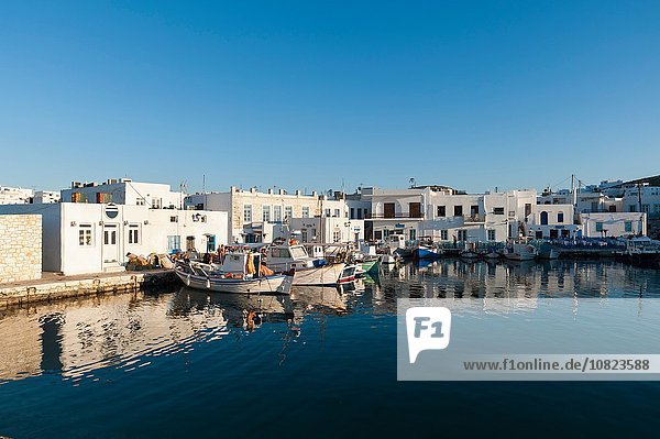 Fischerboote im Hafen  Naousa  Paros  Kykladen  Ägäisches Meer  Griechenland