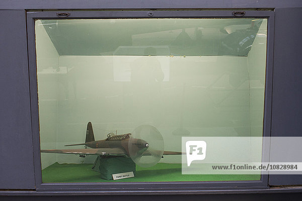 Flugzeug in einem Museumsdiorama