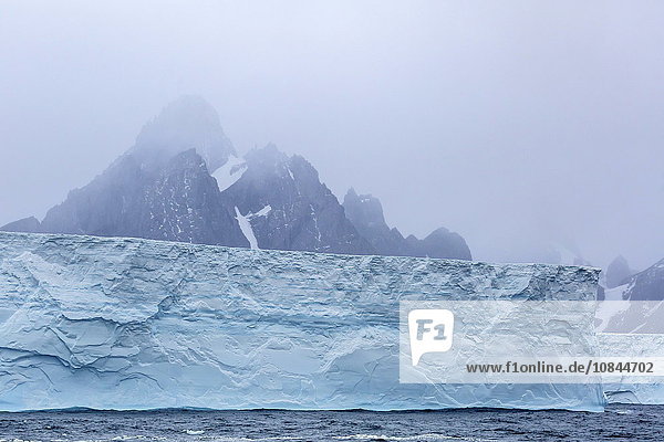 Huge tabular icebergs broken off from B-17A Iceberg near Cooper Bay  South Georgia  UK Overseas Protectorate  Polar Regions