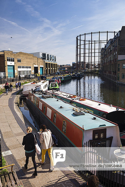 Regents Canal in Haggerston  nahe Broadway Market  Hackney  London  England  Vereinigtes Königreich  Europa