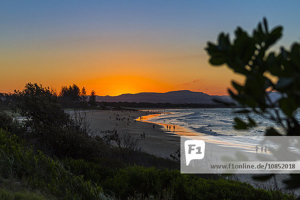 Byron Bay  Clarks Beach at sunset  New South Wales  Australia  Pacific