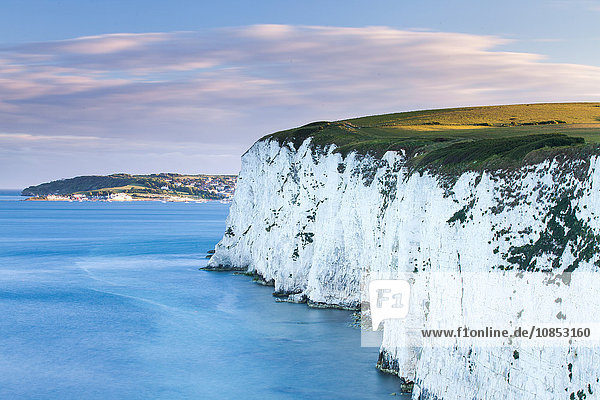 White Chalk cliffs near Old Harry Rocks  Jurassic Coast  UNESCO World Heritage Site  Dorset  England  United Kingdom  Europe