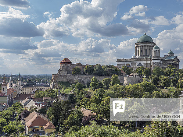 Castle and Basilica  Esztergom  Danube bend  Hungary  Europe