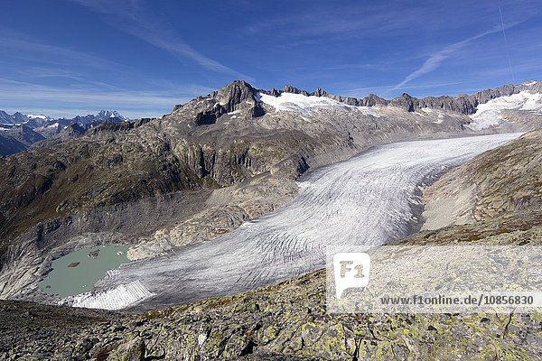 Rhonegletscher und Gärstenhorn,  Urner Alpen,  Kanton Bern,  Schweiz,  Europa