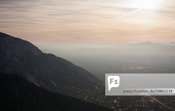 Blick vom Grandeur Peak auf Salt Lake City,  Utah,  USA