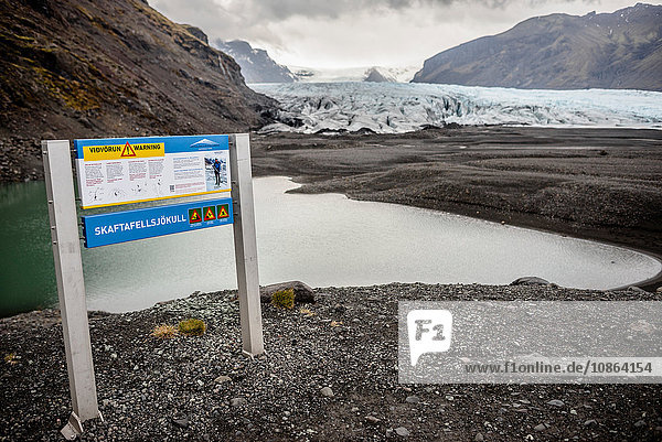 Informationsschild  Skaftafell-Nationalpark  Island