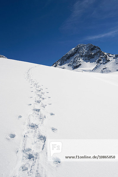 Fussabdrücke im Schnee  Französische Alpen