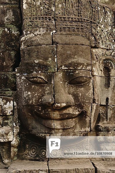 Tempelskulptur Bayon-Tempel Angkor-Wat-Komplex Siem Reap Kambodscha