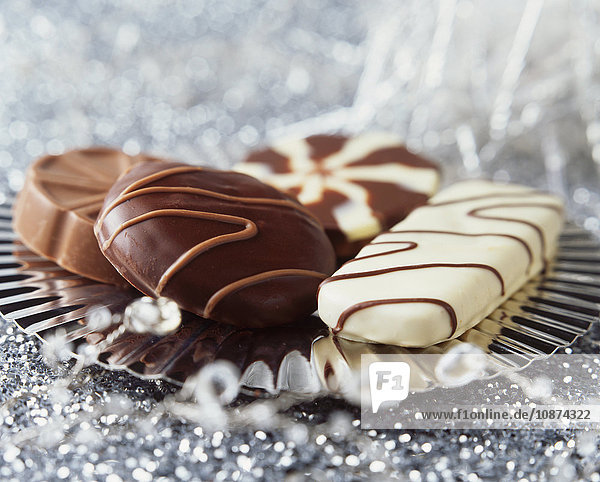 Süße Lebensmittel  Auswahl an Schokoladenkeksen
