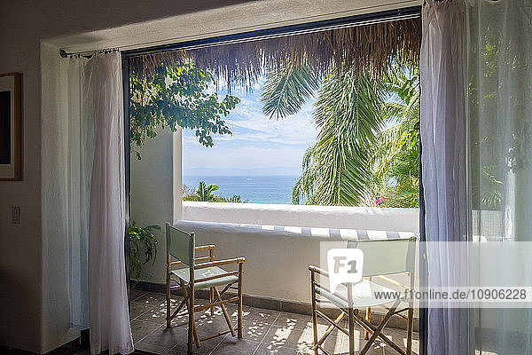 Mexico  Punta de Mita  view to the sea from loggia of a residential home