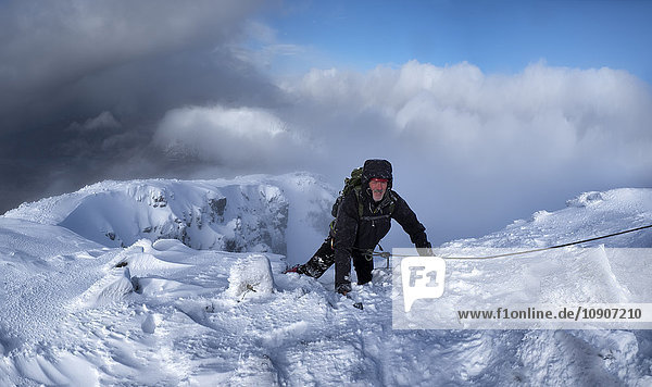 Scotland  Glencoe  Stob Coire Nan Lochain  mountaineering in winter