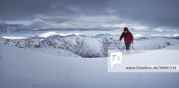 Scotland  Glencoe  Stob Coire Nan Lochain  mountaineering in winter