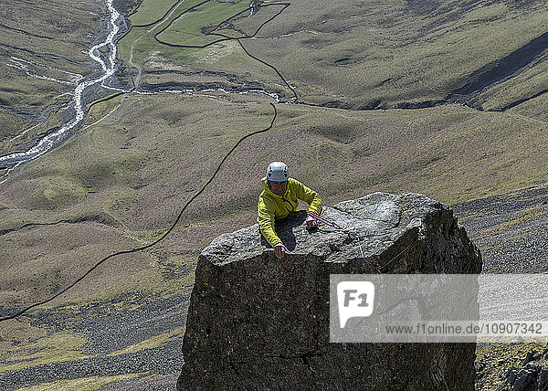 England  Cumbria  Lake District  Wasdale Valley  Great Gable  Napes Needle  climber