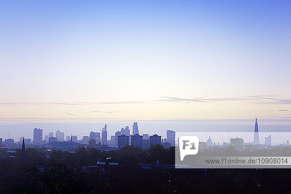 UK  London  skyline at a winter morning