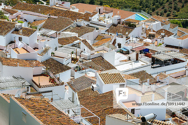 Spanien  Andalusien  Malaga  Frigiliana  weiße Stadt  Dächer