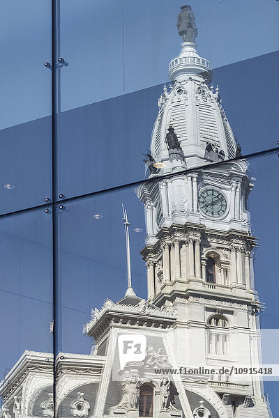 USA  Philadelphia  Reflection of city Hall