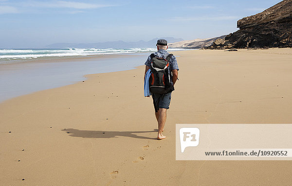 Spain  Canary Islands  Fuerteventura  Beach of Barlovento  beach stroll