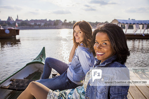 Portrait of two women on a city break in Warsaw
