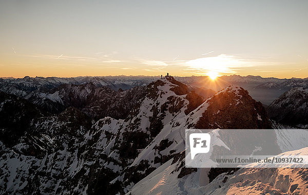 Panoramic view of European Alps with sunrise
