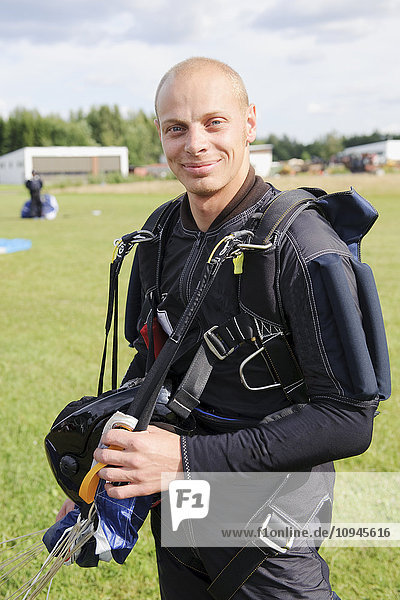 Skydiver standing  portrait